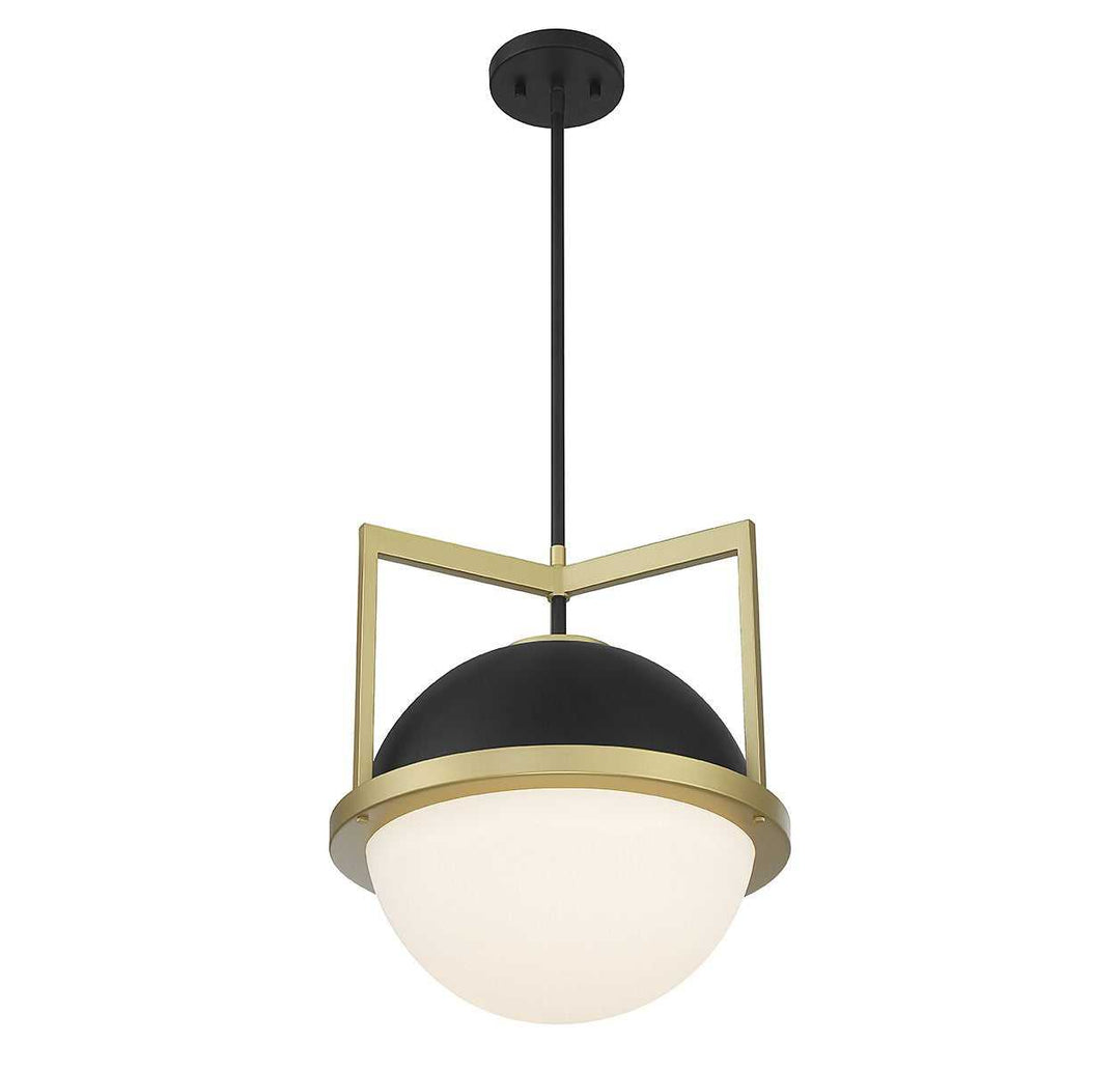 Savoy House - 7-4600-1-143 - One Light Pendant - Carlysle - Matte Black w/Warm Brass