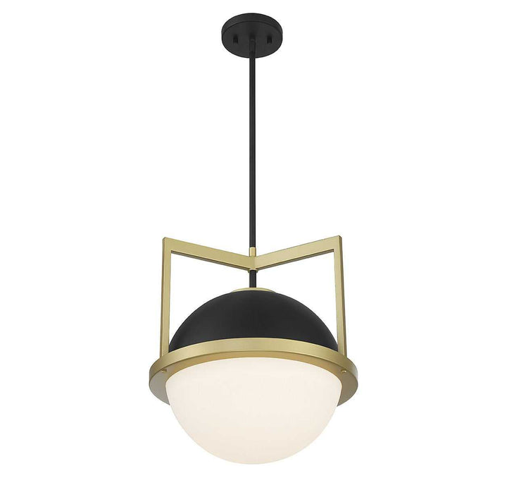 Savoy House - 7-4600-1-143 - One Light Pendant - Carlysle - Matte Black w/Warm Brass