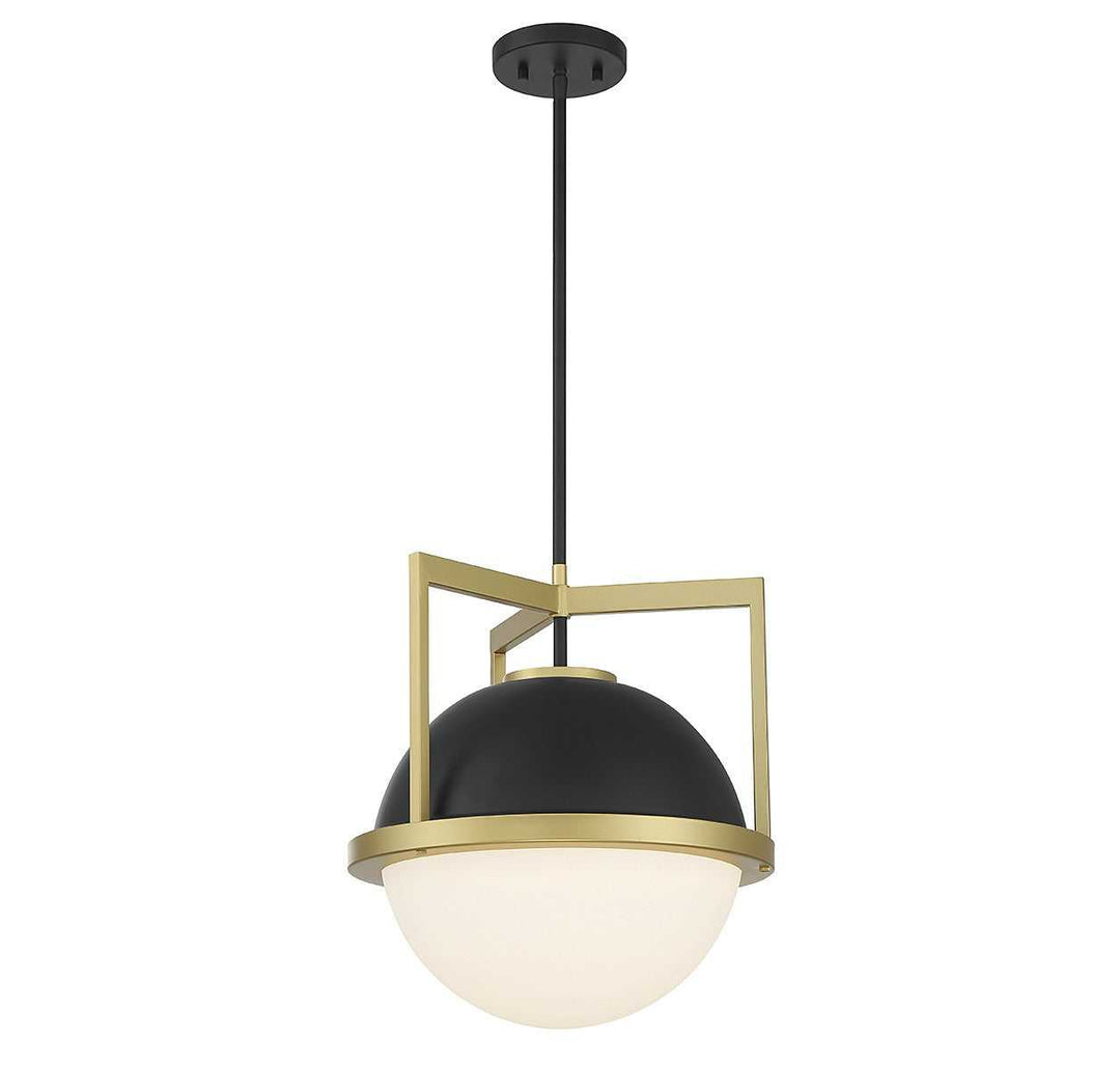 Savoy House - 7-4600-1-143 - One Light Pendant - Carlysle - Matte Black w/Warm Brass