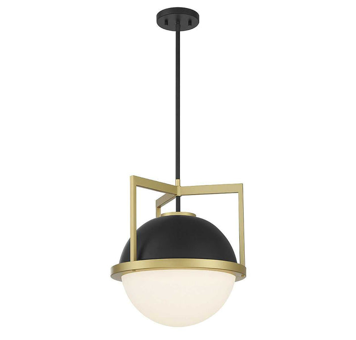 Savoy House - 7-4600-1-143 - One Light Pendant - Carlysle - Matte Black w/Warm Brass