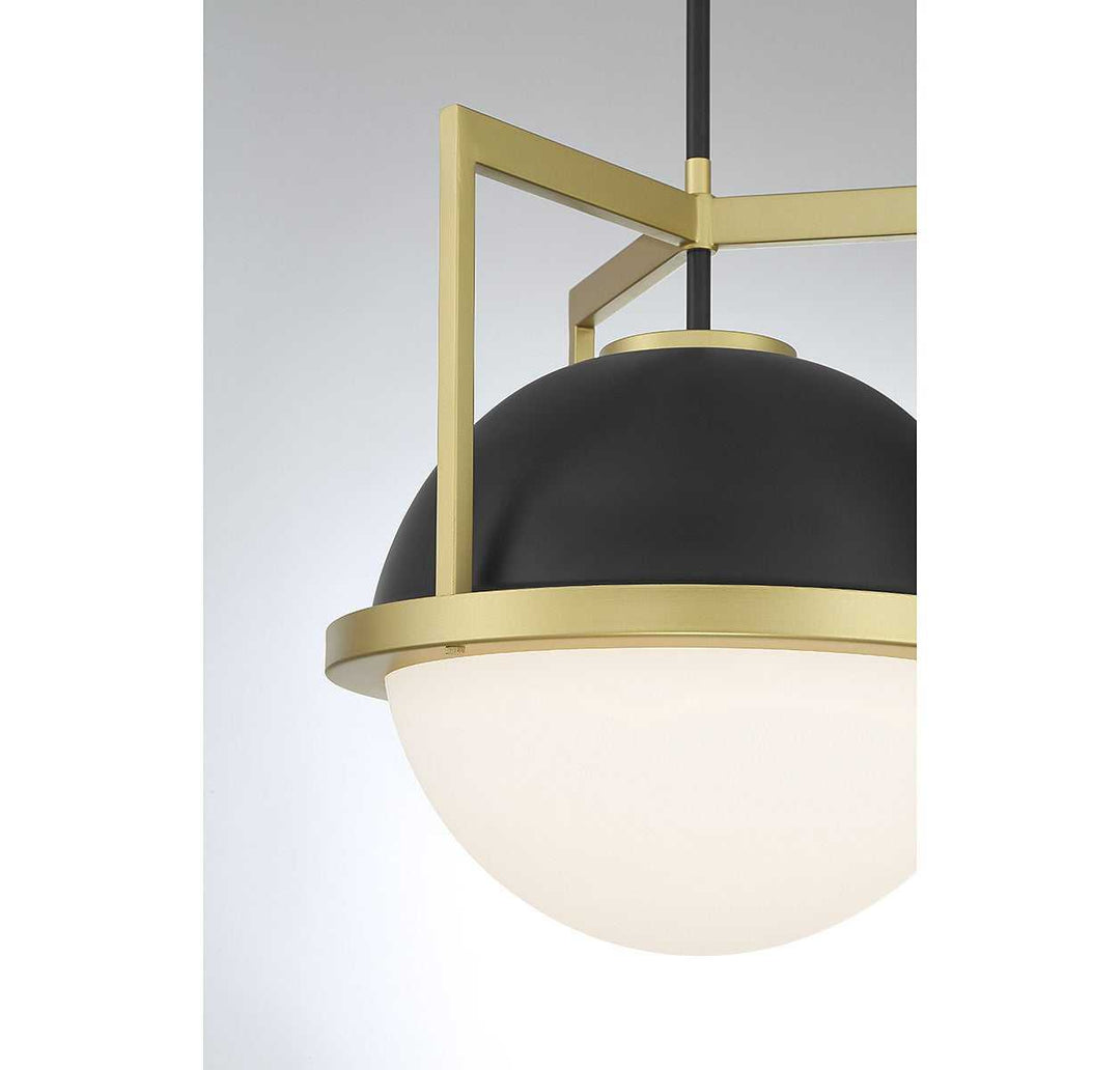 Savoy House - 7-4600-1-143 - One Light Pendant - Carlysle - Matte Black w/Warm Brass
