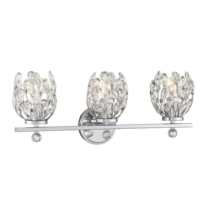 Moreno Three Light Bathroom Vanity in Chrome Savoy House