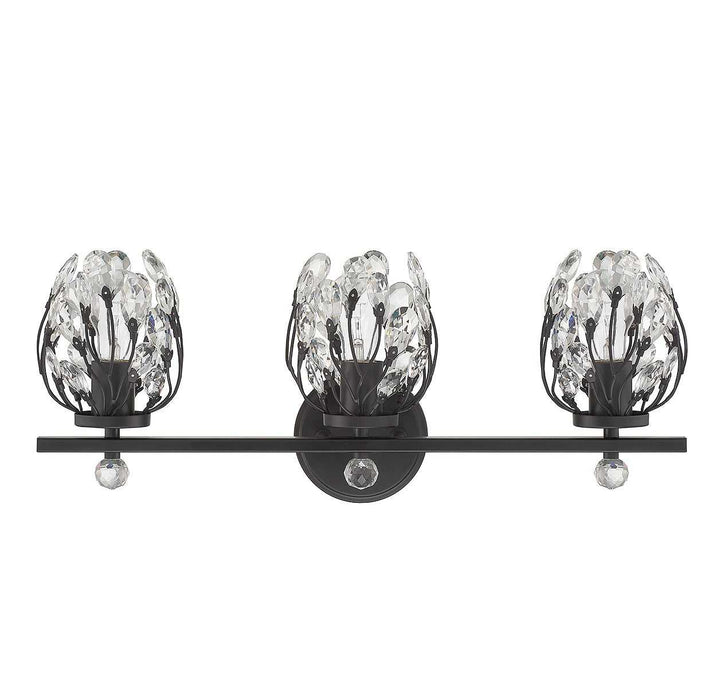 Moreno Three Light Bathroom Vanity in Matte Black Savoy House