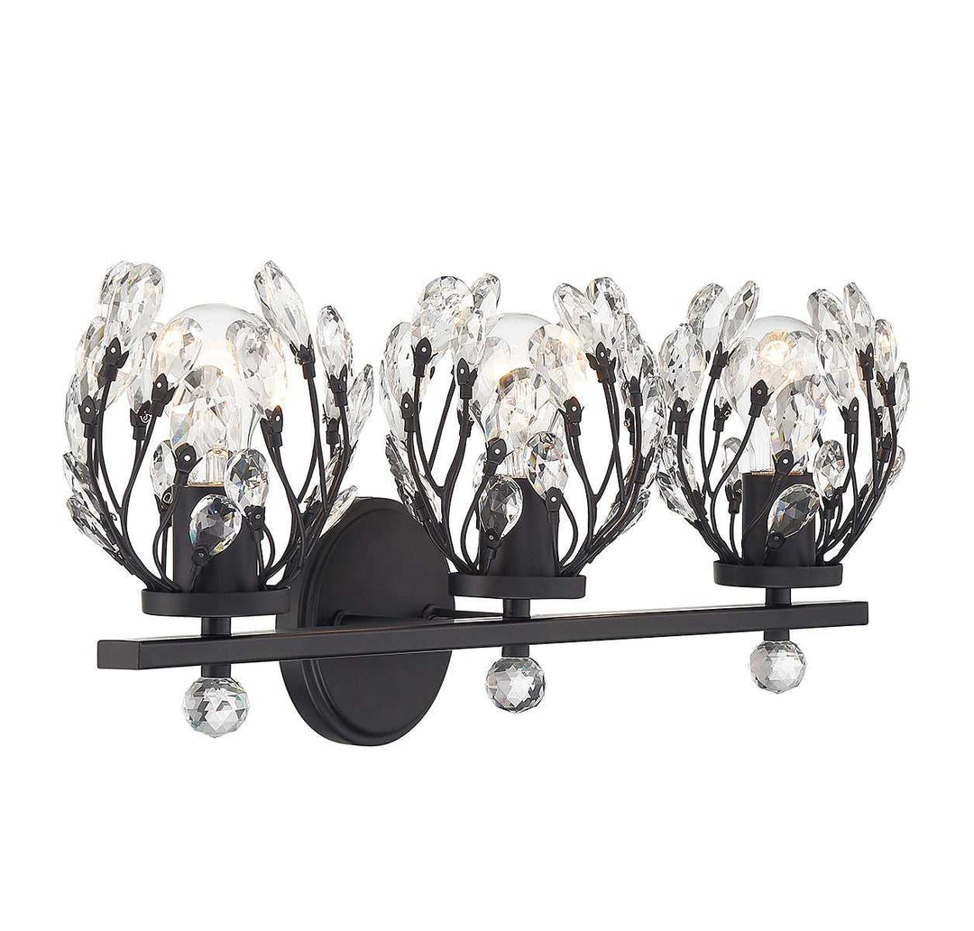 Moreno Three Light Bathroom Vanity in Matte Black Savoy House