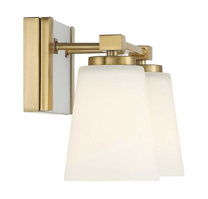 Darby Two Light Bathroom Vanity in Warm Brass Savoy House
