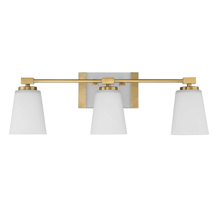 Darby Three Light Bathroom Vanity in Warm Brass Savoy House