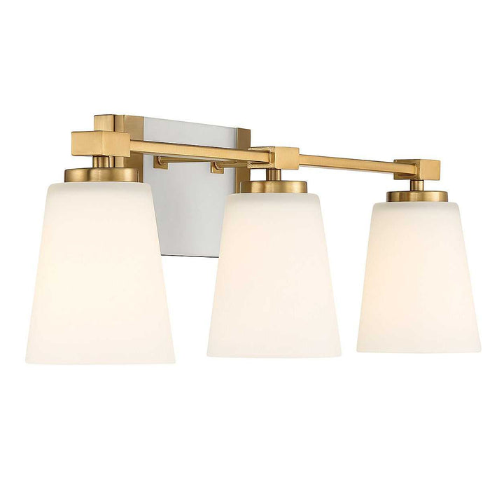 Darby Three Light Bathroom Vanity in Warm Brass Savoy House
