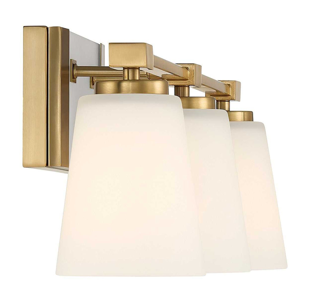 Darby Three Light Bathroom Vanity in Warm Brass Savoy House
