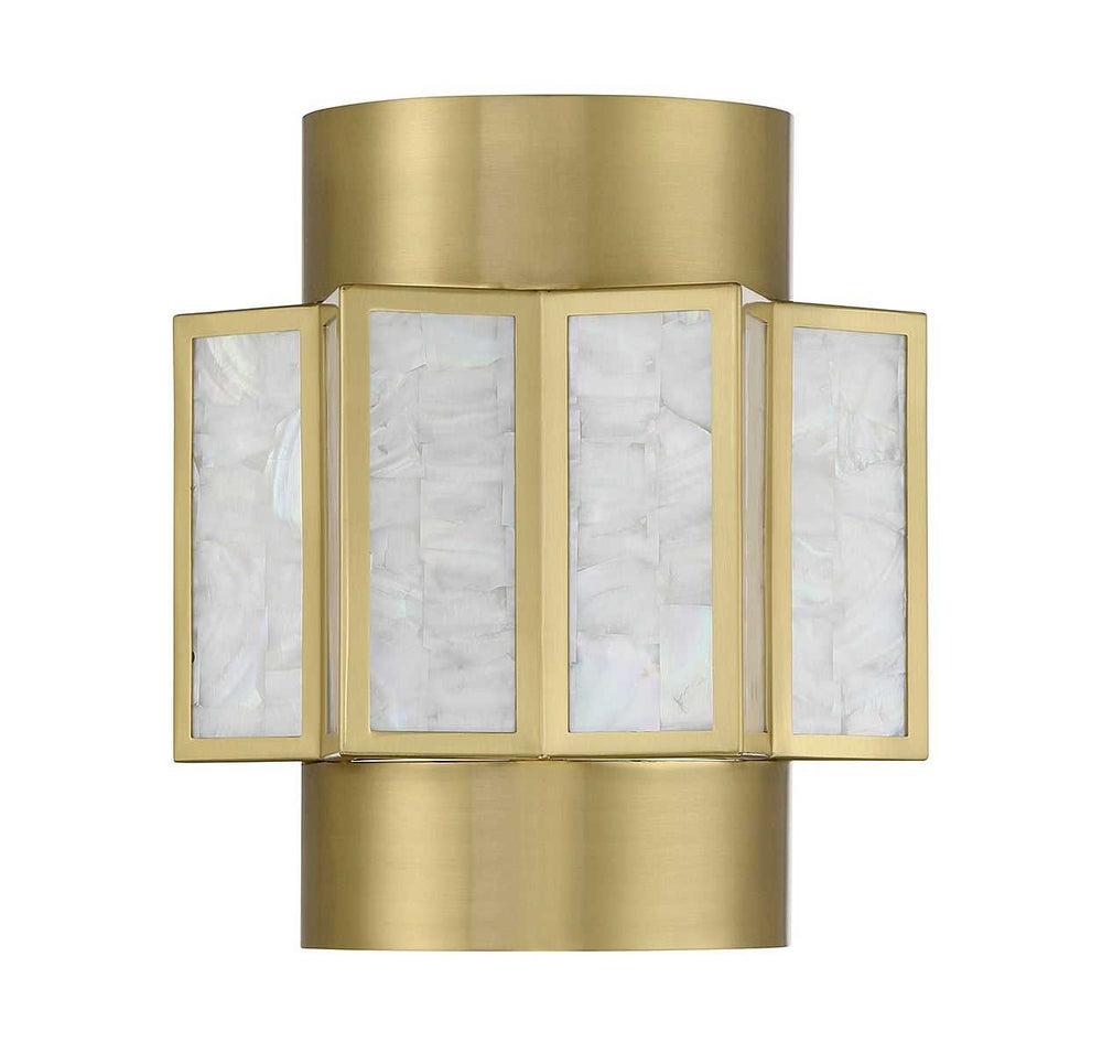 Gideon Two Light Wall Sconce in Warm Brass Savoy House