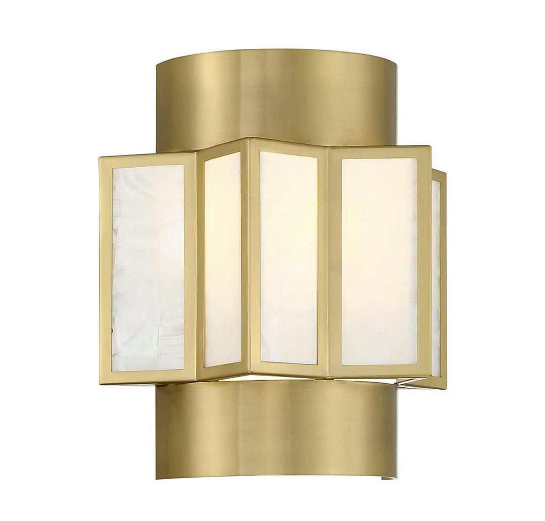Gideon Two Light Wall Sconce in Warm Brass Savoy House