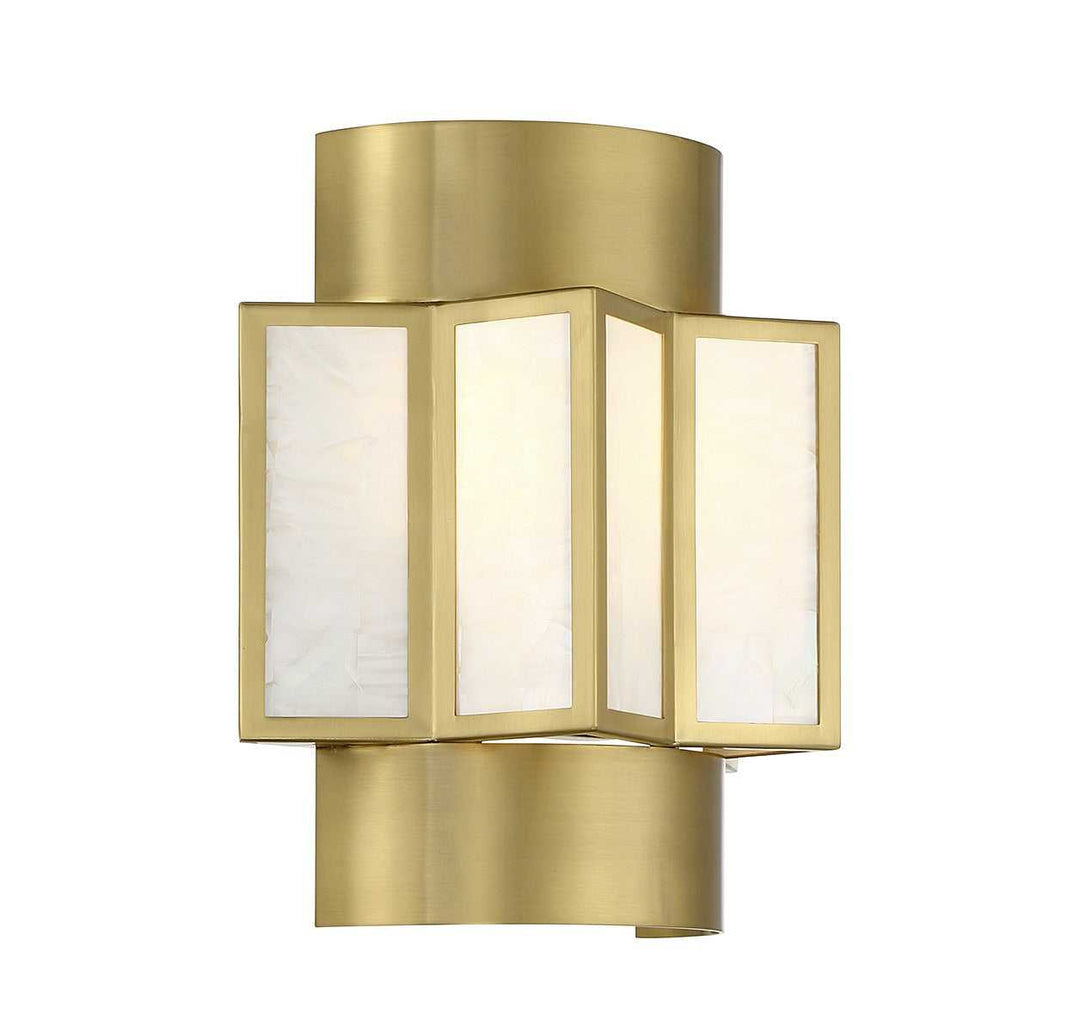 Gideon Two Light Wall Sconce in Warm Brass Savoy House