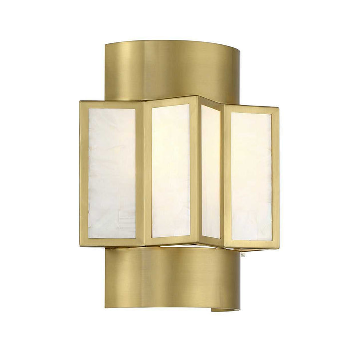 Gideon Two Light Wall Sconce in Warm Brass Savoy House
