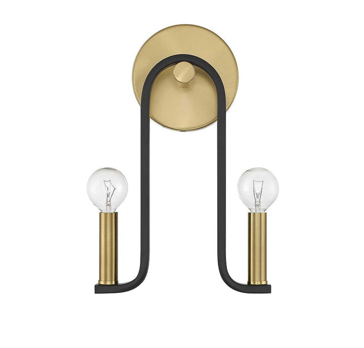 Archway Two Light Wall Sconce in Matte Black with Warm Brass Savoy House
