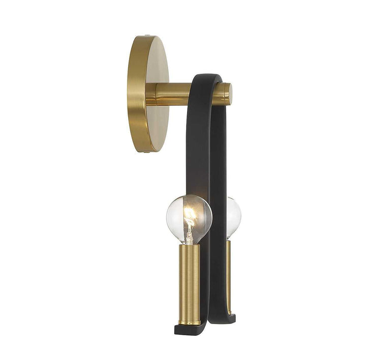 Archway Two Light Wall Sconce in Matte Black with Warm Brass Savoy House
