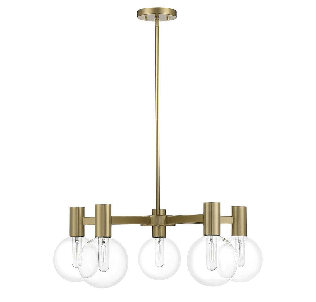 Wright Five Light Chandelier in Warm Brass Savoy House