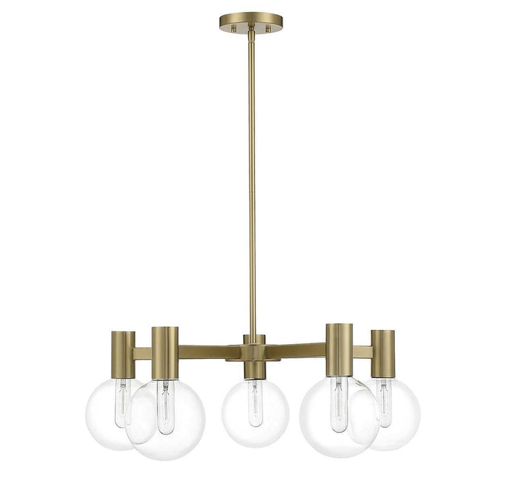 Wright Five Light Chandelier in Warm Brass Savoy House