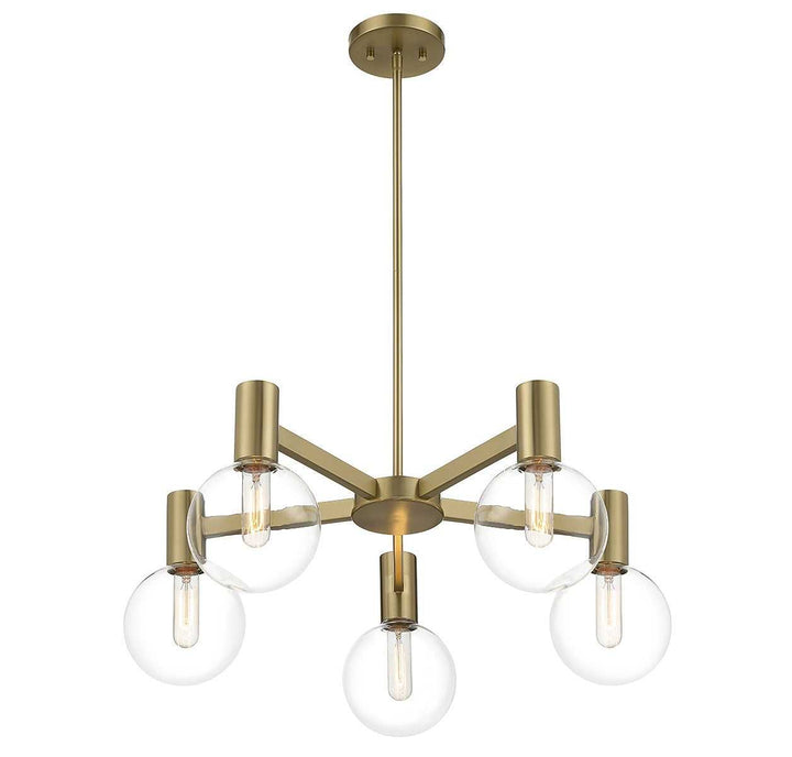 Wright Five Light Chandelier in Warm Brass Savoy House