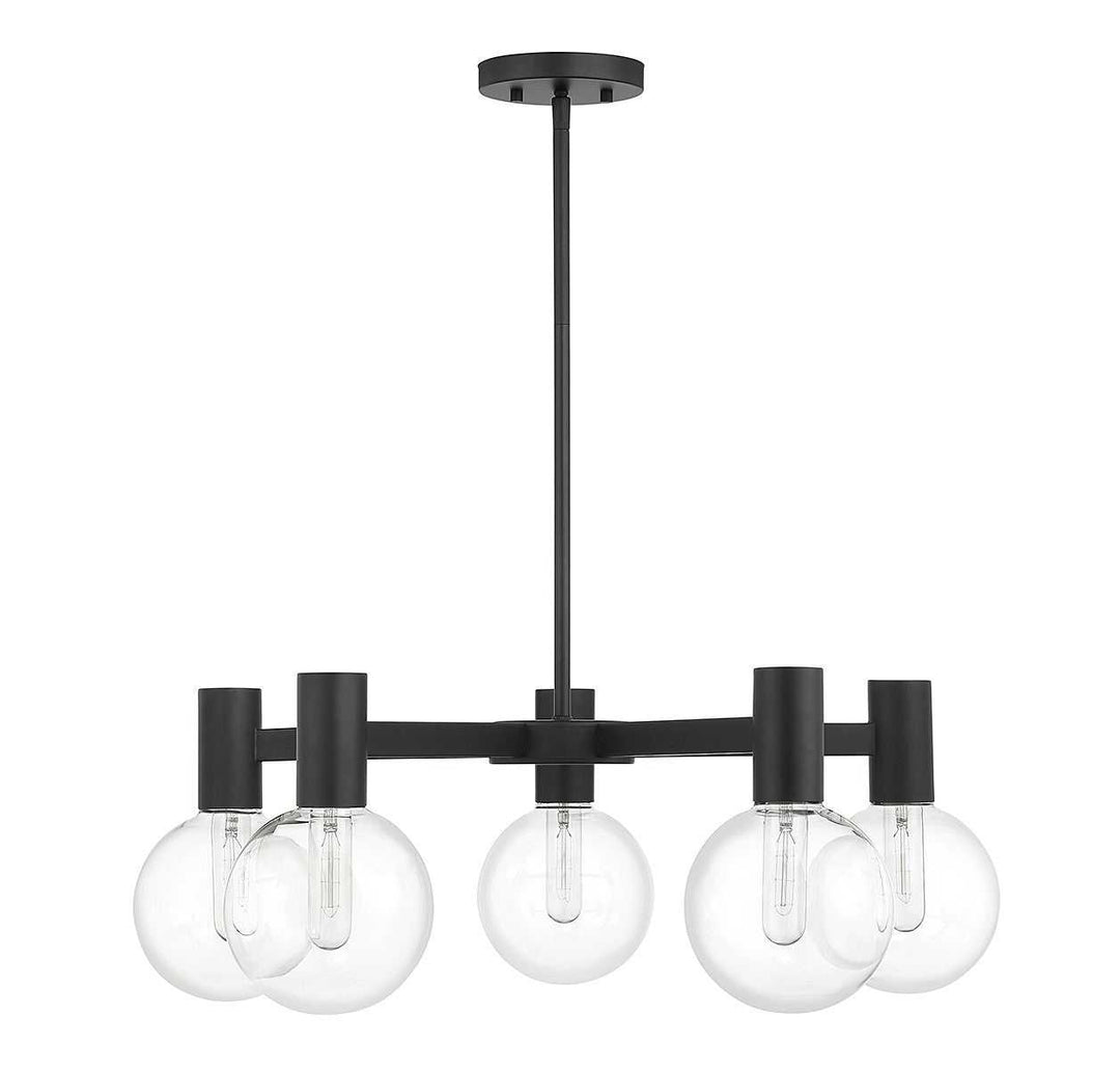 Wright Five Light Chandelier in Matte Black Savoy House