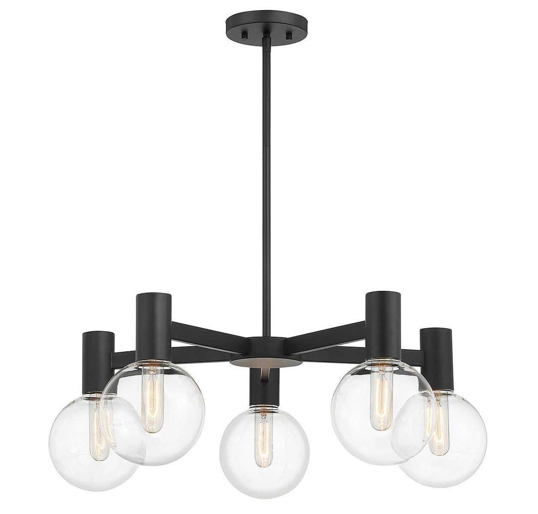 Wright Five Light Chandelier in Matte Black Savoy House