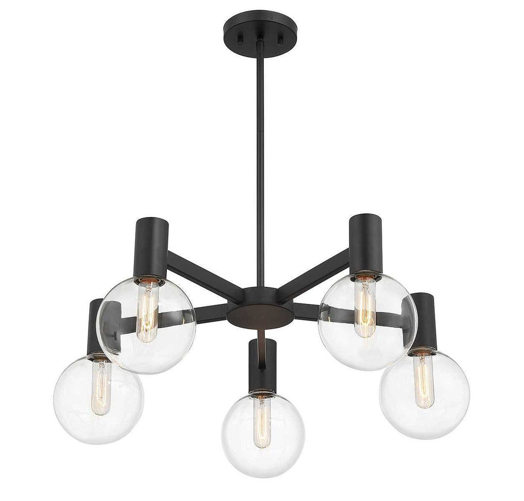 Wright Five Light Chandelier in Matte Black Savoy House
