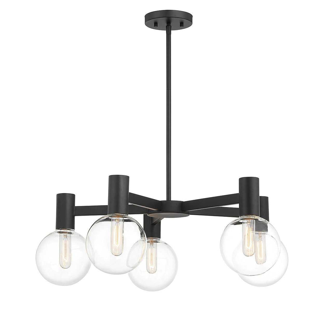 Wright Five Light Chandelier in Matte Black Savoy House