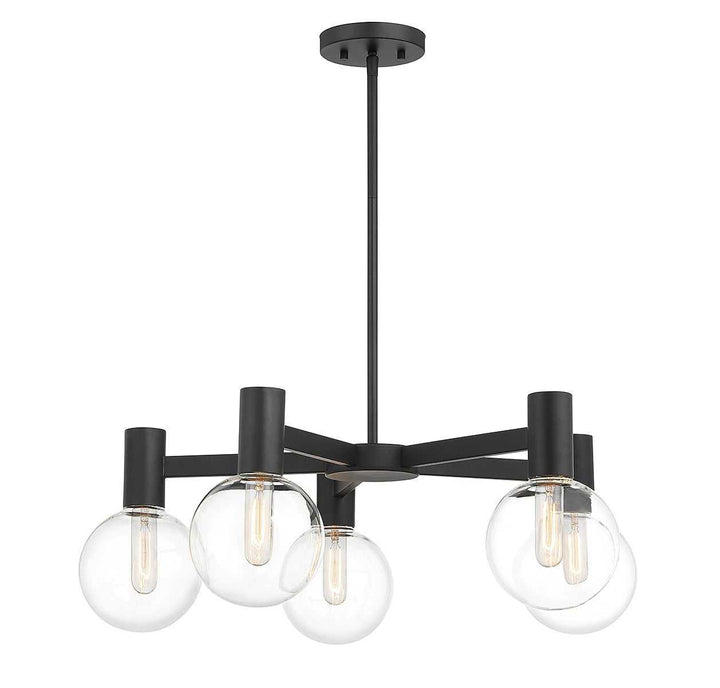 Wright Five Light Chandelier in Matte Black Savoy House