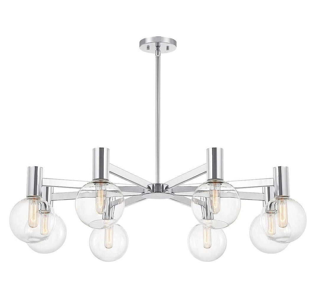 Wright Eight Light Chandelier in Chrome Savoy House