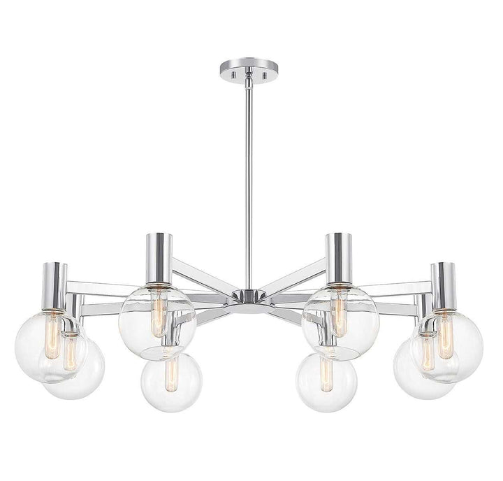 Wright Eight Light Chandelier in Chrome Savoy House