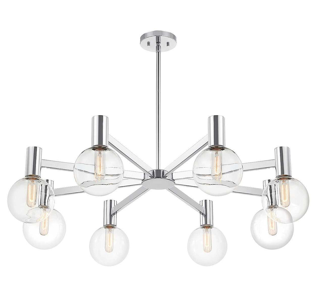 Wright Eight Light Chandelier in Chrome Savoy House