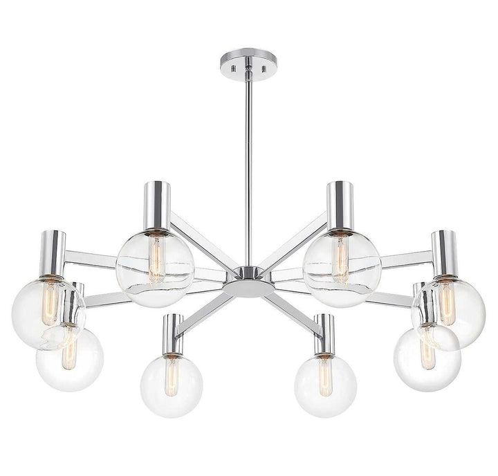 Wright Eight Light Chandelier in Chrome Savoy House
