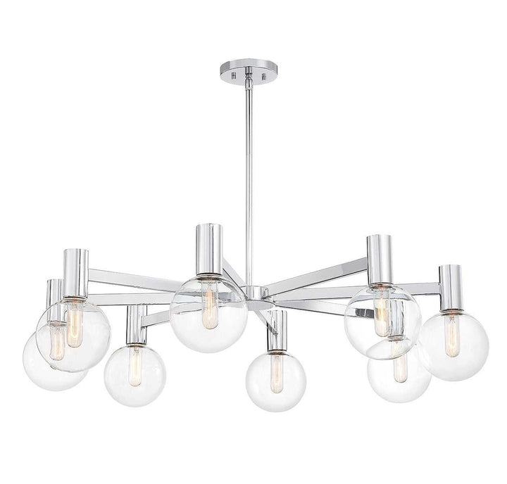 Wright Eight Light Chandelier in Chrome Savoy House
