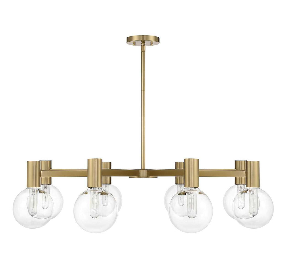 Wright Eight Light Chandelier in Warm Brass Savoy House