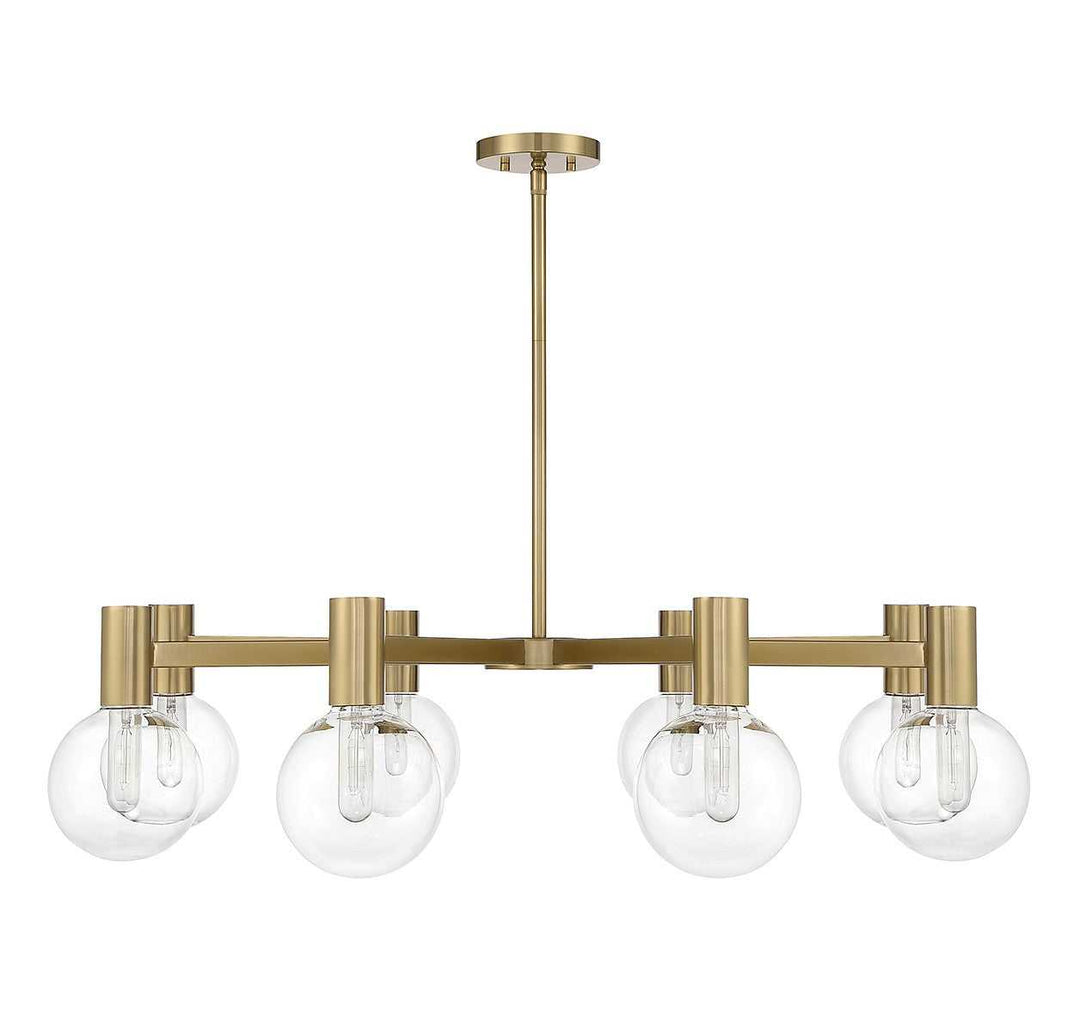 Wright Eight Light Chandelier in Warm Brass Savoy House