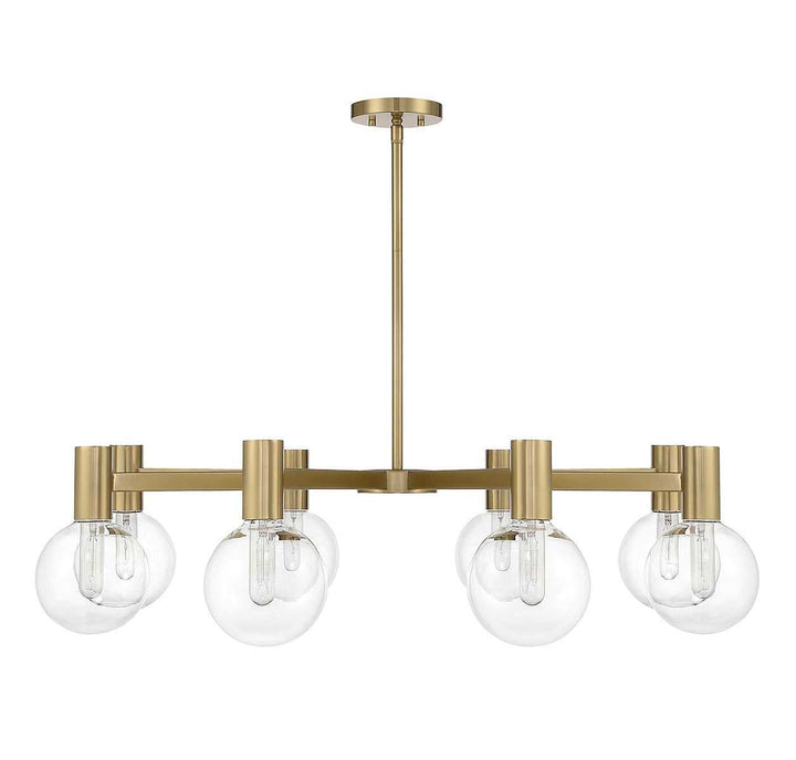 Wright Eight Light Chandelier in Warm Brass Savoy House