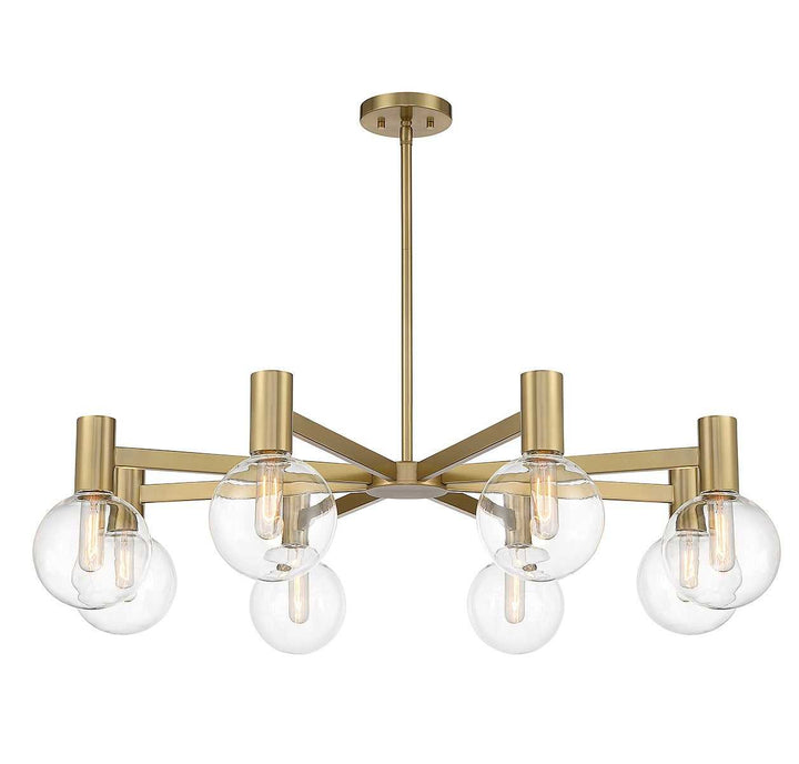 Wright Eight Light Chandelier in Warm Brass Savoy House