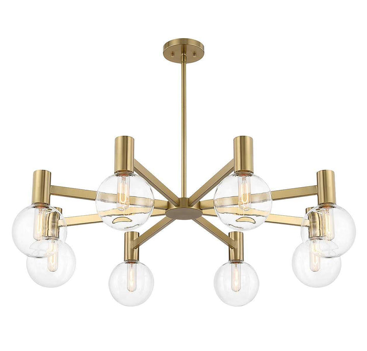 Wright Eight Light Chandelier in Warm Brass Savoy House