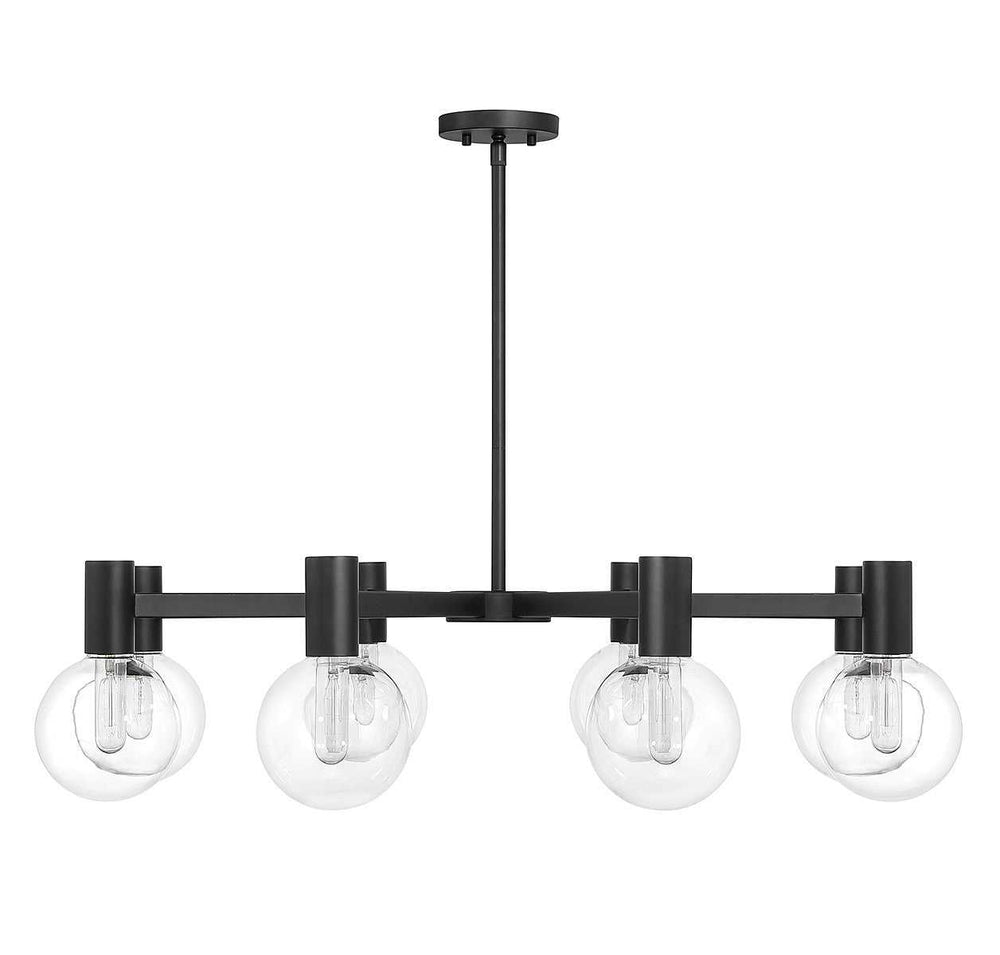 Wright Eight Light Chandelier in Matte Black Savoy House