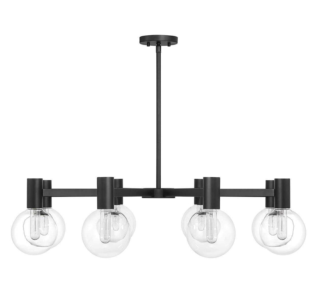 Wright Eight Light Chandelier in Matte Black Savoy House