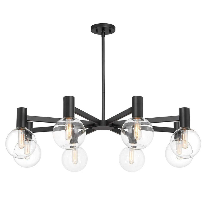 Wright Eight Light Chandelier in Matte Black Savoy House