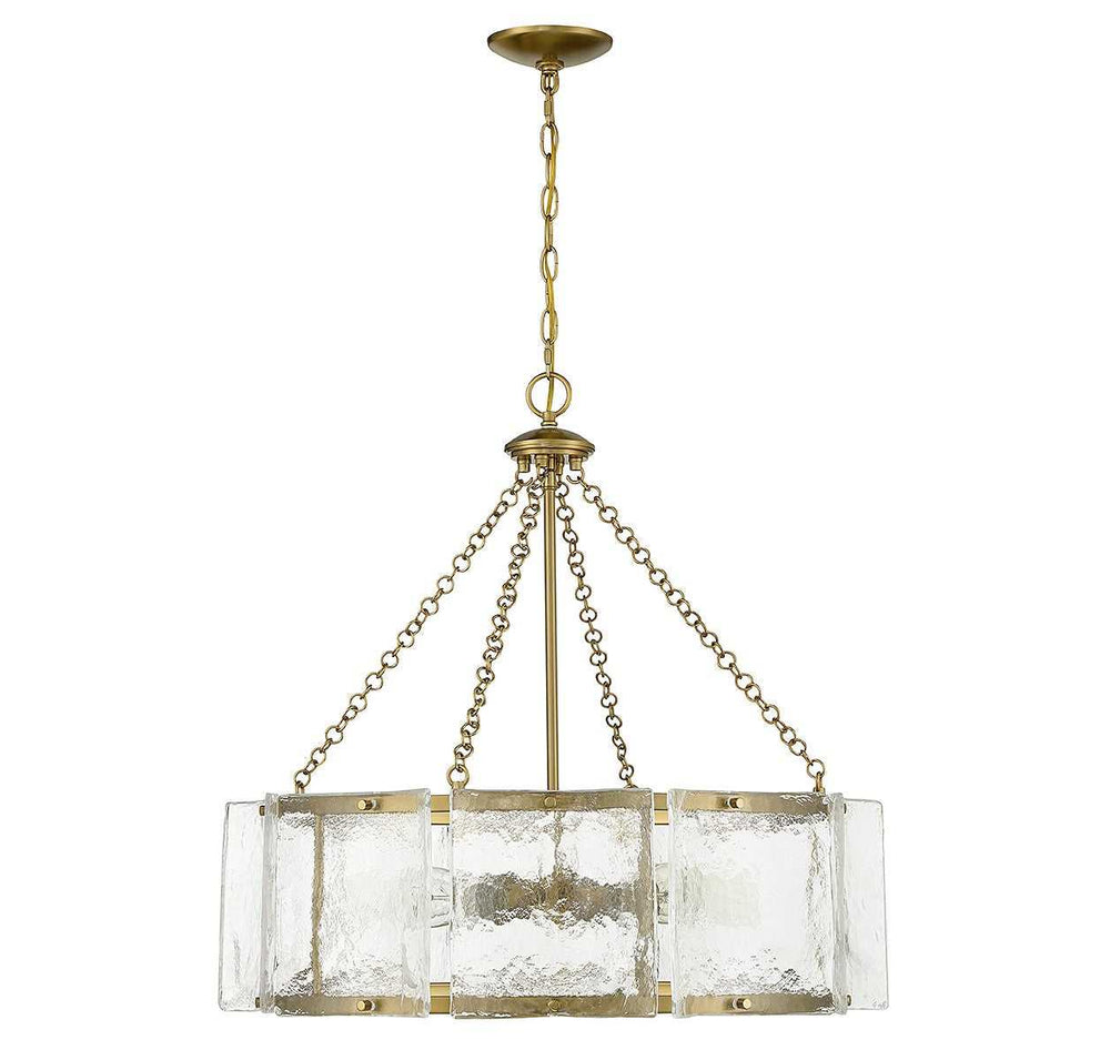Genry Five Light Pendant in Warm Brass Savoy House