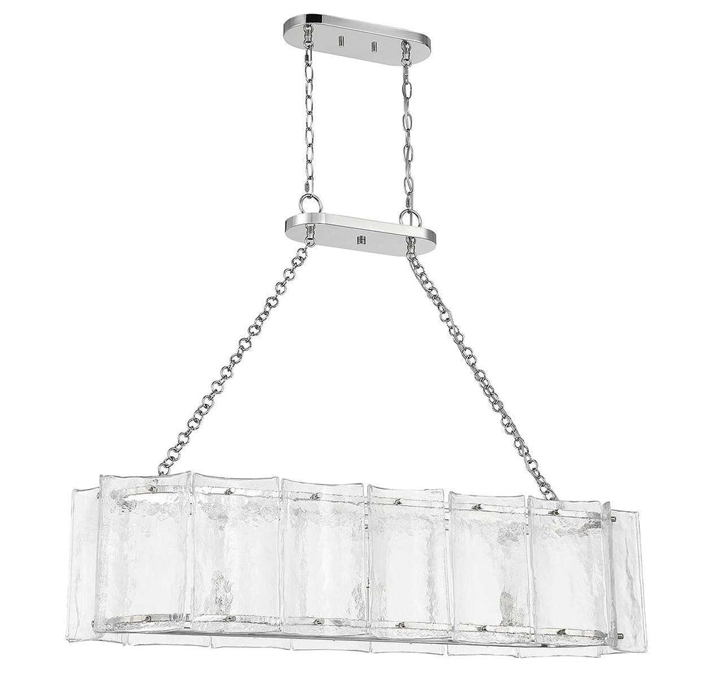 Savoy House - 1-8203-3-109 - Three Light Linear Chandelier - Genry - Polished Nickel