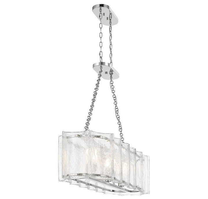 Savoy House - 1-8203-3-109 - Three Light Linear Chandelier - Genry - Polished Nickel