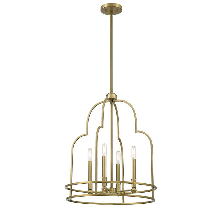 Savoy House - 3-6612-4-322 - Four Light Pendant - Diplomat - Warm Brass