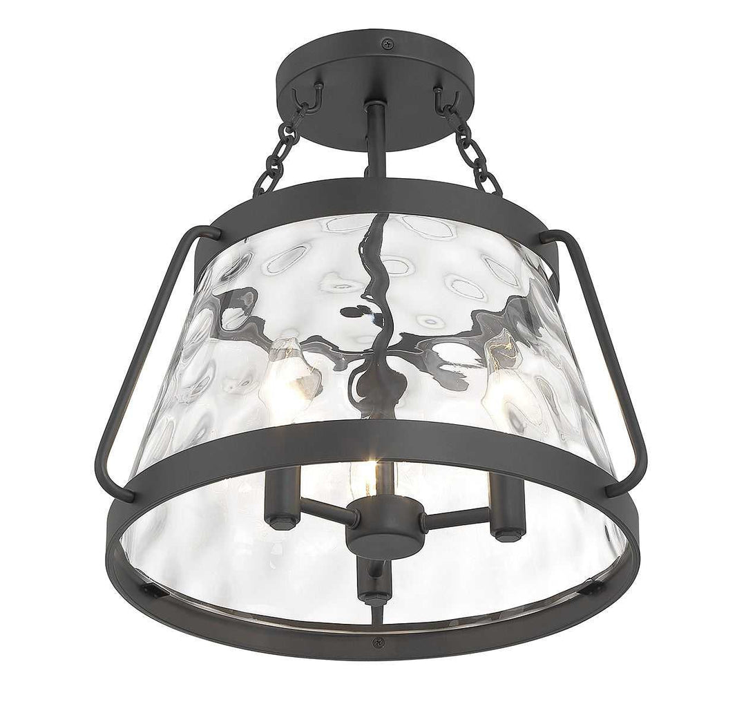 Savoy House - 6-1802-3-89 - Three Light Semi-Flush Mount - Crawford - Matte Black