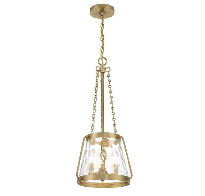 Crawford Three Light Pendant in Warm Brass Savoy House