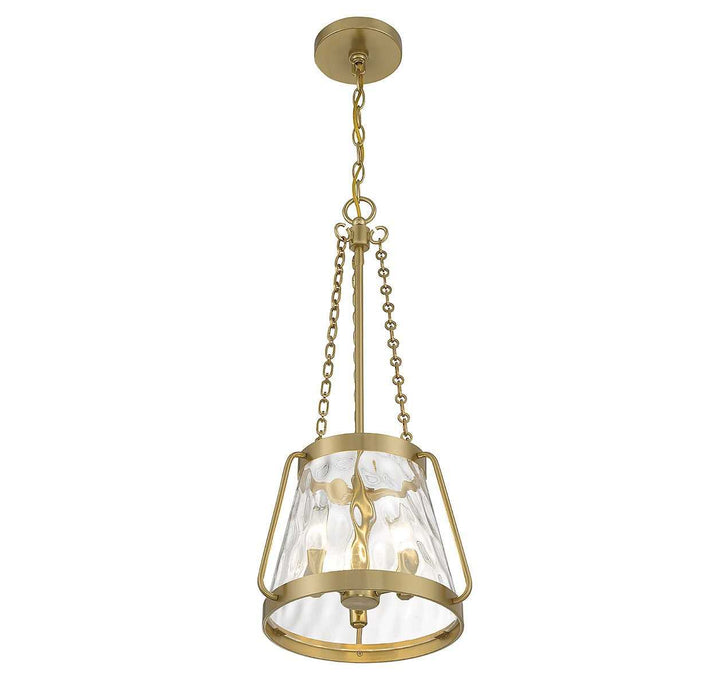 Crawford Three Light Pendant in Warm Brass Savoy House