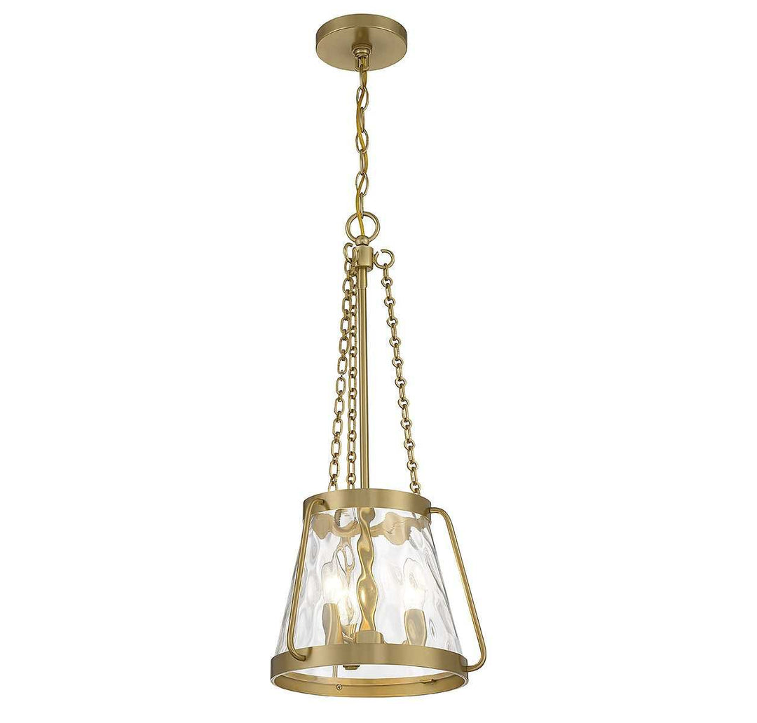 Crawford Three Light Pendant in Warm Brass Savoy House