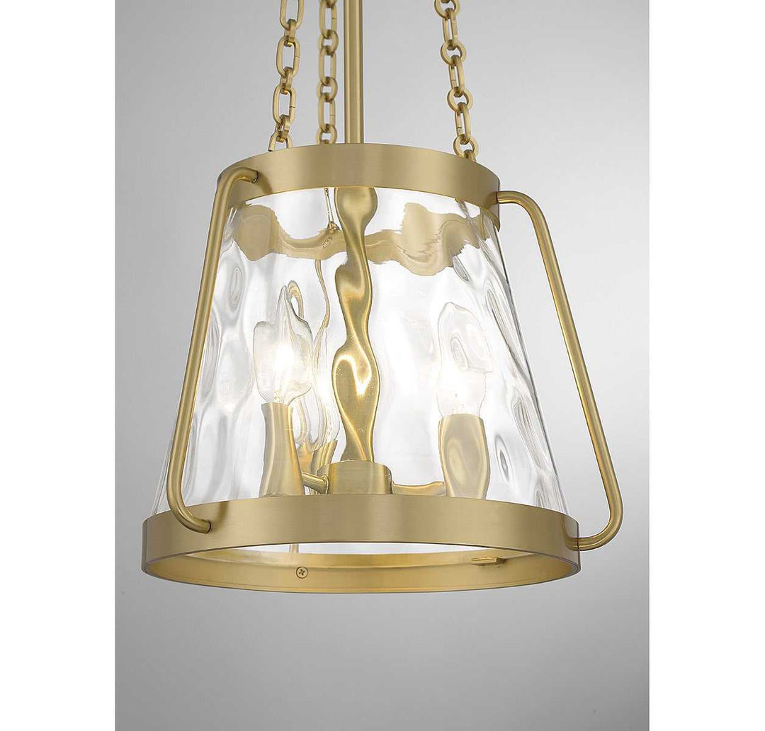 Crawford Three Light Pendant in Warm Brass Savoy House