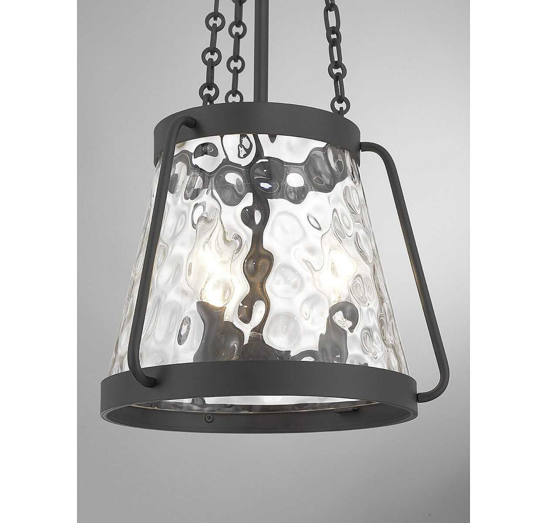 Crawford Three Light Pendant in Matte Black Savoy House
