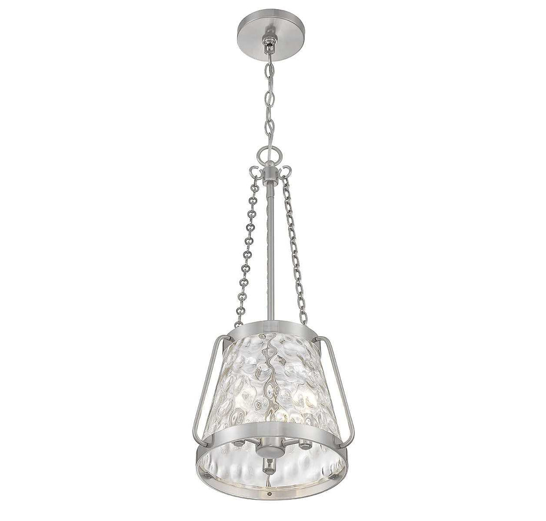Crawford Three Light Pendant in Satin Nickel Savoy House